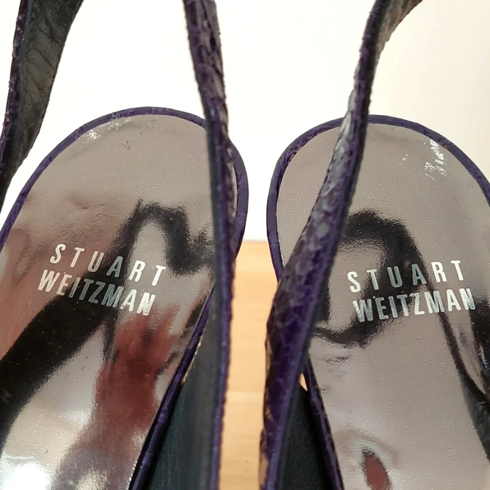 Stuart Weitzman Purple Patent Leather High Heeled Sandals - Picture 11 of 14